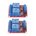 AEDIKO 2pcs DC 5V Relay Module 2 Channel Relay Switch with Optocoupler Isolation High/Low Level Trigger