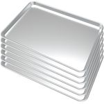 6 Pack Full Size 18 x 26 inch Aluminum Baking Sheet Pan Commercial Pan for Oven Freezer Bakery Hotel Restaurant