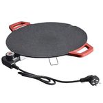 RHYDON Portable Large Electric Pan for Cooking | 36x36 cm | Ideal as Electric Dosa Tawa, frying pan, Pancake Maker | Temperature Control | Black