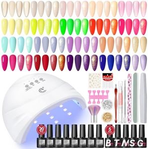 COSCELIA Kit Vernis Semi Permanent, 20 Couleurs Set de Vernis en Gel UV Semi Permanent avec UV/LED Lampe Kit Ongle Gel Complet Kit de Manucure Cadeau pour Femme