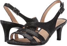 Naturalizer Women's Taimi Platforms Sandals Black Iridescent Pebbled Leather