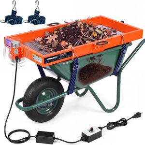 Soil Sifter with 40W Motor, Compost Sifter, 1/4 in Mesh, 8 ft Cord | Dirt Sifter for Garden & Compost, Variable Speed, Dual Handles for Easy Lifting, Rubber Pads Help Reduce Vibration Noise