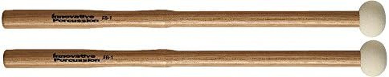 Innovative Percussion FB1 Hard Marching Bass Drum Mallets with Heartwood Hickory Shafts