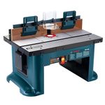 Bosch RA1181 27″ x 18″ Aluminum Benchtop Router Table with 2½″ Dust Port – Rigid Aluminum Top, Extra-Tall Fence, Dual Outlets