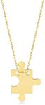 14k Real Gold Puzzle Piece Necklace