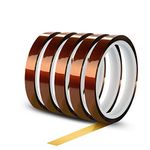 CIRO Pack of 5Pcs Poly-amide Heat Resistant High Temperature Kapton Tape - W = 10 mm, L = 33 Meters