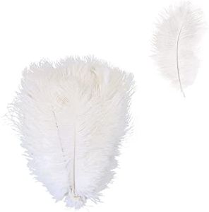 Gotetiso Pack of 20 Ostrich Feathers Soft Feathers White 20-25 cm Ostrich Feather Decorative Feathers DIY Craft Accessories for Wedding Decoration Party Table Decoration Home Decor