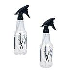 Invero Set of 2 Water Mist Spray Empty Bottle 500ml - Leak Proof Reusable Durable Trigger Sprayer - Ideal Hairdressing Tool for Salons, Barbers or Home Hair Cutting