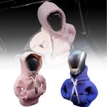 Tyrzol 2 PCS Gear Stick Hoodie Gearstick Hoodie Auto Gear Stick Cover for Universal Gear Shifter Dust-Proof Protection Sweatshirt for Gear Stick Gear Knob Hoodie Car Interior Decor(Blue+Pink)