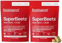 Humann SuperBeets Heart Chews + CoQ10-150mg of CoQ10 Plus Beetroot & Grape Seed Extract, Blood Pressure Support, Support Healthy Blood Flow, Circulation, 120 Count