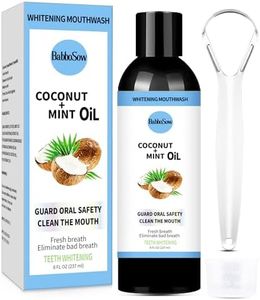 Naturel Bain de Bouche à l'huile Blanchissante Contient de l'huile de Noix de Coco et de Menthe Poivrée, Rafraîchit L'haleine Élimine la Mauvaise Haleine Blanchit les Dents et Des Gencives Plus Saines