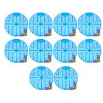 Zureni Urinal Screen Fresh Scented Anti-Splash Toilet Mat Bathroom Deodorizer Spatter with Air Freshener Restroom (Blue, Lavender Fragrance, 10 pcs)