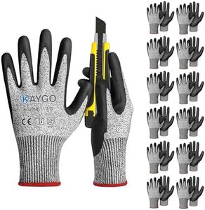 Cut Resistant Gloves, MicroFoam Nitrile Coated, ANSI Cut level A3,Superior Grip Performance,Safety Work Gloves for Men and Women, Ideal for General Duty Work, KG21NB, 12 Pairs,S