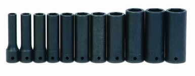 JH Williams WS-14-11 11-Piece 1/2-Inch Drive Deep 6 Point Impact Socket Set