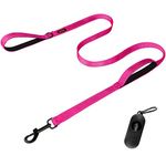 Dog Leash, Heavy Duty Dog Leash, Leashes for Large Breed Dogs 1FT FT FT FT, Double Handle Dog Leash, Reflective Training Lead, Perfect for Medium to Large Dogs (Pink, 72 Inch FT)