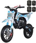 SYX MOTO 50cc Dirt Bike, 4-Stroke Gas Powered Kids Mini Bike, Pit Bike Automatic Transmission Pull Start Trail Bike, Up to 22 Mph, EPA certification (Blue)