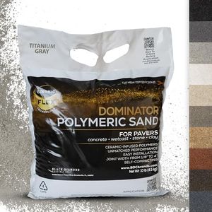 10 Pound Titanium Gray DOMINATOR Polymeric Sand with Revolutionary Ceramic Flex Technology for Stabilizing Paver Joints/Gaps, 1/8” up to 4”, Professional Grade Results