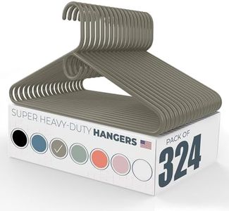 Neaties Super Heavy Duty Clothes Hangers 100+ Pack (324 Count) – Made in the USA - 10lb Capacity, Thick Plastic Hangers for Pants, Coats, Jackets, Jeans and Adult Clothing – Gray
