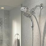 Delta Faucet 2-in-1 Showerhead with Handshower I 10 Year Warranty I In2ition 4-Spray Setting Overhead and Handheld Shower I H2Okinetic Shower head for Bathroom with 1.5 meter Hose I Chrome - 58472-PR