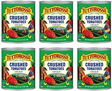 Tuttorosso Crushed Tomatoes with Basil, Gluten Free and Vegetarian Recipe, 28oz Cans, 6-Pack