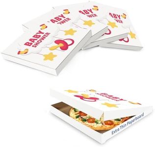 MT Products Baby Shower Printed Pizza Boxes for Girl 12" x 12 x 1.9" - Elegantly Designed Extra Thin White Pizza Box (Pack of 5) - Made in the USA
