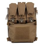 GYDEHUTJ Assault Back Panel Banger Zipper on Pouch Triple Mag Holder Tactical Expansion Bag for MOLLE Hunting Airsoft Vest