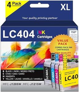 High-Yield LC404XL Ink Cartridge Set – Compatible Replacement for Brother MFC-J1205W, J1205W XL, and J1215W Printers, LC404 Standard Ink Alternative (4-Pack, Page Yield up to 750 Pages)