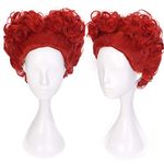 NiceLisa Masquerade Evening Party Cosplay Wig Short Red Hearts Queen Winifred Women Anime Role Play Wigs