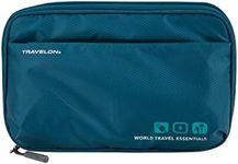 Travelon World Travel Essentials Tech Organizer, Peacock Teal, One Size, Travelon World Travel Essentials Tech Organizer