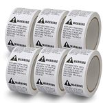 6 Rolls/3000 Labels,Suffocation Warning,Keep Away from Small Children,2" X 2" Removable Label Stickers