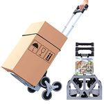 Devo Stair Climbing Hand Truck,Heavy-Duty Hand Cart with Telescoping Handle,165 LB Load Capacity,6-Wheel Folding Cart for Moving and Office Use