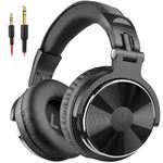OneOdio Pro-10 Over Ear Wired Headphones for School Studio Monitor & Mixing DJ Stereo Headsets, 50mm Neodymium Drivers, in-Line Mic, 3.5mm/6.35mm Jack for AMP Computer Recording Phone Piano Guitar