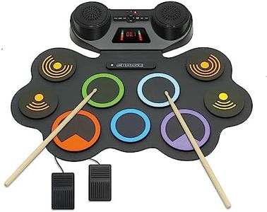 Electronic Drum Set for Kids - 9 Pads, 2 Pedals & 2 Sticks, Headphone Jack in Drumset Kit - Rechargeable Electric Drums Pad for Kid Age 8-12 - Gifts for Boys & Girls Ages 7 8 9 10 11 12 13+ Year Old