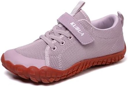 KUBUA Kids Barefoot Shoes Boys Girls Minimalist Zero Drop Sneakers for Sports Running Walking Tennis Athletic Hiking Training B Light Purple 8 Toddler