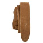 Perri’s Leathers Ltd. - Guitar Strap - Suede - Sheepskin Pad - Natural - Adjustable - For Acoustic/Bass/Electric Guitars - Made in Canada (DL325S-200)