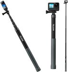 TELESIN Invisible Selfie Stick for GoPro Insta360 (120cm/47.2 inch), Lightweight Carbon Fiber Extension Pole for Go Pro Max Hero13 12 11 10 9 8 7 6 5 One X2 X3 DJI Action 2 3 4 5 AKASO 360 Camera