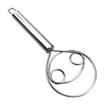 BANQLYN Dough Whisk, Stainless Steel Dutch Whisk, Dough Hand Mixer Artisan Blender for Egg, Bread, Cake, Pastry, Pizza Dough - Perfect Baking Tools, Whisking, Tirring Kitchen Tools