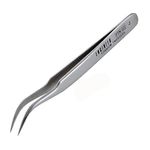 Titanium Tweezers, Curved Nose with fine Pointed Tips (125mm). Made in Japan. ENGINEER ptn-03