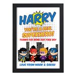 PERSONALISED Superhero Usher, Best Man, Page Boy Gift - Super Hero Page Boy Print - Thank You Presents for Page Boy Wedding Party Favours - A5, A4 Prints and Frames