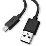 XANHAM USB A-Micro Cable 1.5 feet(0.5 Meter) USB 2.0 Type-A Male to USB Micro Male AL-foil and Braiding 24+28 AWG with 480 Mbps, Black