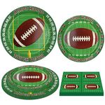 120 Pack Football Party Supplies Football Party Decorations Sports Birthday Party Decorations Tailgate Party Decor Touchdown Tableware Set - Football Paper Plates, Football Theme Napkins Serves 40