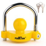 PEAKTOW PTS0002 Heavy Duty Universal Adjustable Coupler Lock Trailer Hitch Storage Security Lock Fits 1-7/8, 2, 2-5/16 Inches Couplers
