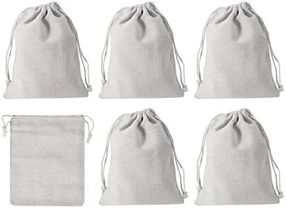 PATIKIL 6"x5" Coin Sacks Bag, 6 Pack Bank Coin Deposit Change Transit Bags Canvas Money Bag with Drawstring Gift Bag Style 1, White