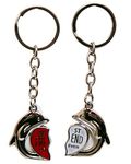 La Belleza Stainless Steel Broken Heart | BFF | Best Friends Combo of 2 with Dolphin Keychain | Keyring