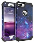 BENTOBEN for iPhone 8 Plus Case, iPhone 7 Plus Case Silicone, iPhone 8+ Plus Case Shockproof, Slim Hybrid 3 in 1 Heavy Duty Hard PC Bumper Protective Case for iPhone 7+ Plus / 8 Plus - Nebula Purple