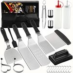 ROMANTICIST Professional Griddle Accessories Set with Carry Bag, Stainless Steel 25PC Grill BBQ Spatula Set, Complete Flat Top Grill Tools Kit for Men Women Indoor/Outdoor Hibachi Grilling