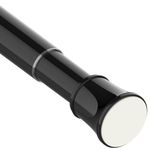 Shower Curtain Pole Extendable Curtain Rod Telescopic Spring Tension Rod Extendable Window Tension Rod Adjustable Curtain Pole No Screws for Kitchen,Closet, 135-200 cm (53.1-78.7"), Black