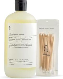 Session Goods Glass Cleaning Solution 16Oz (Scented) - Glass Pipe Cleaner with Cotton Swabs, Water Pipe Cleaner Cleans Metal, Silicone, Ceramic, & Resin Remover, Destroy Wax, Oil & Stinky Debris