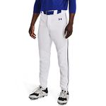 Under Armour Men's Utility Baseball Straight Leg Pant Pipe 22, (101) White/Royal/Royal, Large