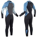 Osprey Mens Full Length 3mm Summer Wetsuit, Adult Neoprene Surfing Diving Wetsuit, Zero, Blue